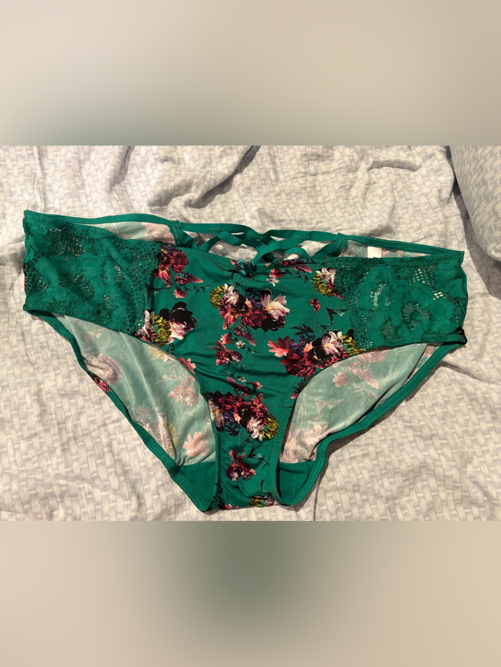 Cacique Emerald Floral Lace Bikini Panty